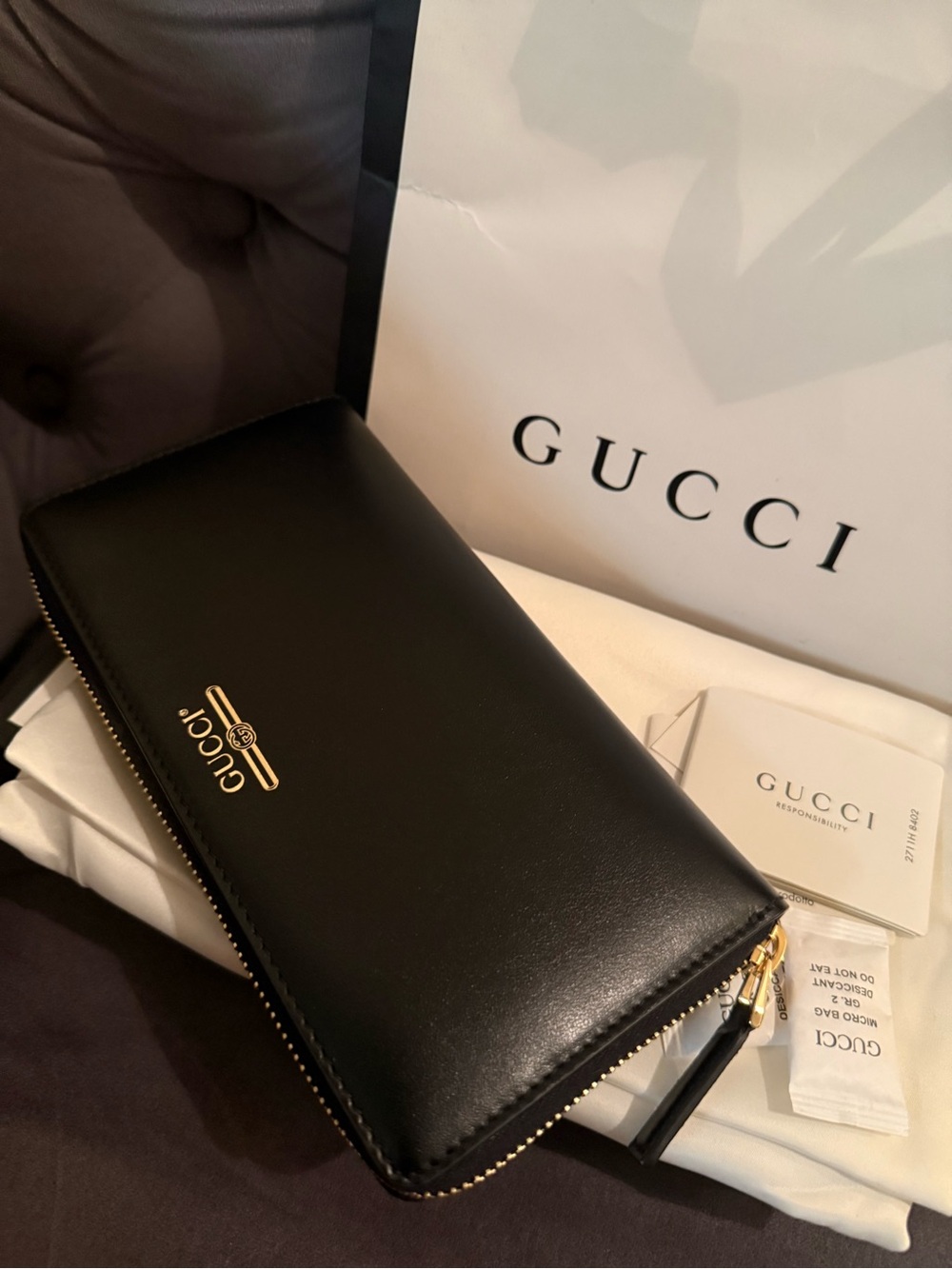 🔥NIB GUCCI Plutone Calfskin Logo Zip Around Wallet full inclusion🔥 - Picture 17 of 17